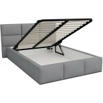 Kids literie - lit coffre denver 140x190 - sommier inclus gris clair Kids literie - lit coffre denver 140x190 - sommier inclus gris clair