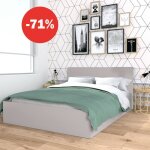Le quai des affaires - lit coffre madrid 160x200 + 1 sommier / gris / 206x172x85 cm