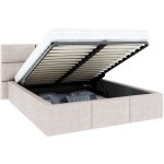 Nova confort - lit coffre miami 140 x 190 cm avec sommier  lattes relevable beige