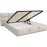 Lit coffre miami 160 x 200 cm avec sommier à lattes relevable beige Lit coffre miami 160 x 200 cm avec sommier à lattes relevable beige