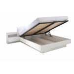 Meublorama - lit coffre renato 180x200 cm coloris blanc avec sommier et tables de chevet avec led ? 291 ... Meublorama - lit coffre renato 180x200 cm coloris blanc avec sommier et tables de chevet avec led ? 291 ...