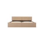 Lit coffre simili cuir beige rundi 180x200 cm Lit coffre simili cuir beige rundi 180x200 cm