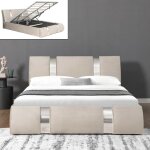 Meubler design - lit coffre sommier relevable nova velours - velours taupe - 180x200, style , 223 x 193 ... Meubler design - lit coffre sommier relevable nova velours - velours taupe - 180x200, style , 223 x 193 ...