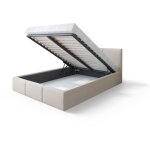Nova confort - lit coffre tulum 160 x 200 cm avec sommier  lattes relevable beige