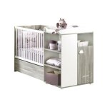 Sauthon - lit combin - 120x60cm - evolutif en 90x190cm - babyprice smile - chene silex