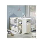 Sauthon - lit combin - 120x60cm - evolutif en 90x190cm - babyprice smile - hetre