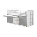 Les tendances - lit combin 95 90x200 sommier inclus vipack bonny - gris