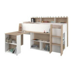 Vente - unique - parisot lit combin enfant avec bureau rtractable - dcor blanc et chene - 90x 200 ...