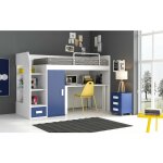 Les tendances - lit combin enfant versaci 90x190 - faade bleu marine
