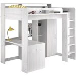 Les tendances ? lit mezzanine blanc 90 x 200 cm ? panneau de particules d�cor pin petterson ? �chelle ...