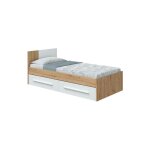 Frs - lit conteneur simple avec tte de lit, cadre de lit avec 2 grands tiroirs pour chambre, cm 196x97h41, ...