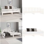 Lit coulissant sans matelas blanc 2x(80x200)cm - lit coulissant - lit plateforme - lit convertible - ...