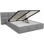 Kids literie - lit coffre denver 160x200 - sommier inclus gris clair