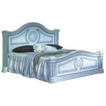 Lit design laqu� blanc et gris savana 160x200