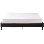 Designetsamaison - lit design noir avec sommier 140x190 cm - nocta
