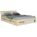 D�coshop26 - lit double 140x200 cm avec tiroir de rangement et sommier � lattes cadre en bois de pin ...