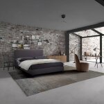 Llb living life bed ? lit double 160x190 cm en tissu ? structure en bois robuste ? sommier � lattes anti ...