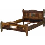 Lit double 160x200 bois de r�cup�ration laqu� multicolore fable 22