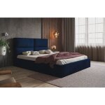 Emporius - lit double 160x200 cm terra - lit moderne rembourr avec coffre de lit, sommier  lattes - ...