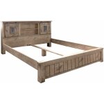 Massivmoebel24 - lit double 160x200 manguier laqu� whitewash railway 373