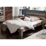 Massivmoebel24 - lit double 160x200 palissandre huil gris taupe nature grey 211