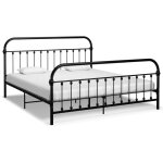 Lit double - 180 x 200 cm, cadre de lit, lit adulte noir m�tal 180 x 200 cm jkf732259 design in