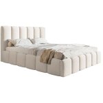 Lit double 180x200 palermo - lit avec rangement - lit design, lit adulte tissu boucl� (cr�me - anthology ...
