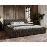 Emporius - lit double 180x200 vigo - lit chesterfield avec tiroir de lit - style glamour - lit design ...