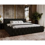 Emporius - lit double 180x200 vigo - lit chesterfield avec tiroir de lit - style glamour - lit design ...
