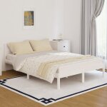 Lit double pour adulte cadre de lit - bois massif de pin 140x200 cm blanc bv416604 - bonnevie Lit double pour adulte cadre de lit - bois massif de pin 140x200 cm blanc bv416604 - bonnevie