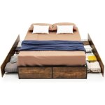 Costway - lit double pour adulte industriel, 140 x 200 cm, structure de lit avec 4 tiroirs roulants, ... Costway - lit double pour adulte industriel, 140 x 200 cm, structure de lit avec 4 tiroirs roulants, ...