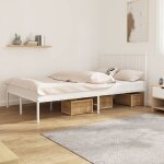 Bonnevie - lit double pour adulte m�tal avec t�te de lit moderne - cadre de lit - blanc 120x190 cm bv753643 ...
