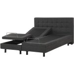 Lit double ajustable electrique en tissu gris foncé 160 x 200 cm avec réglage par télécommande pour chambre ... Lit double ajustable electrique en tissu gris foncé 160 x 200 cm avec réglage par télécommande pour chambre ...
