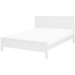 Beliani - lit double en bois blanc 140 x 200 cm de style traditionnel et rustique pour chambre moderne ... Beliani - lit double en bois blanc 140 x 200 cm de style traditionnel et rustique pour chambre moderne ...