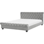 Lit avec sommier velours avallon 180 x 200 cm gris