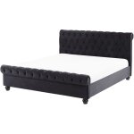 Beliani - lit double chesterfield en velours noir 160 x 200 cm confortable avec tendance glamour pour ...