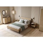 Miroytengo - lit double 'craft' extractible - bois - 140 x 190 / 200 cm - marron