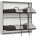 Lit double horizontal kando en frne blanc