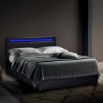 Llb living life bed ? lit coffre 160x190 cm avec �clairage led 16 couleurs ? structure en bois fsc et ...