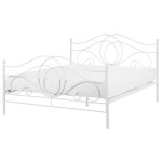 Lit double en m�tal blanc 140 x 200 cm el�gant et romantique pour chambre au style moderne ou boho beliani ...