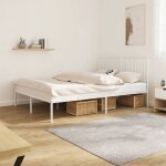 Bonnevie - lit double mtal avec tte de lit pour adulte moderne - cadre de lit blanc 140x190 cm bv838905 ...