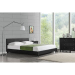 [corium] - lit double rembourr albacete sommier  lattes similicuir 180 x 200 cm noir corium 43710381 ...