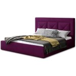 Les tendances - lit moderne en velours clarin - avec ou sans rangement - magenta fonc� - 180x200 - version ...
