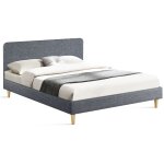 Idmarket - lit double scandinave balta avec tête de lit et sommier 160 x 200 cm tissu gris anthracite ... Idmarket - lit double scandinave balta avec tête de lit et sommier 160 x 200 cm tissu gris anthracite ...