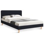 Idmarket - lit double scandinave balta avec tête de lit et sommier 140 x 190 cm tissu noir Idmarket - lit double scandinave balta avec tête de lit et sommier 140 x 190 cm tissu noir