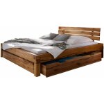 Lit double avec tiroirs 160x200 ch�ne sauvage huil� bois naturel krakau 402