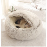 Lit douillet pour chien et chat avec housse lavable - panier et coussin confortable pour petits animaux ...
