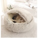 Lit douillet pour chien et chat avec housse lavable - panier et coussin confortable pour petits animaux ...