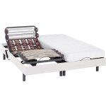 Lit électrique de relaxation lattes et plots + matelas accueil latex - 2 x 90 x 200 cm - blanc - pandora ... Lit électrique de relaxation lattes et plots + matelas accueil latex - 2 x 90 x 200 cm - blanc - pandora ...