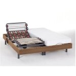 Lit électrique de relaxation lattes et plots + matelas accueil latex - 2 x 90 x 200 cm - chêne - pandora ... Lit électrique de relaxation lattes et plots + matelas accueil latex - 2 x 90 x 200 cm - chêne - pandora ...